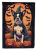 Boston Terrier Witchy Halloween Garden Flag Mailbox Flag Decorative Yard Flag Banner Outside Patio Artwork Yard Flower Beds, Garden Size, Multicolor