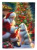 American Eskimo and Santa Claus Garden Flag Mailbox Flag Decorative Yard Flag Banner Outside Patio Artwork Yard Flower Beds, Garden Size, Multicolor