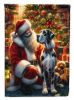 Great Dane and Santa Claus Garden Flag Mailbox Flag Decorative Yard Flag Banner Outside Patio Artwork Yard Flower Beds, Garden Size, Multicolor