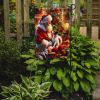 Jack Russell Terrier and Santa Claus Garden Flag Mailbox Flag Decorative Yard Flag Banner Outside Patio Artwork Yard Flower Beds, Garden Size