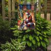 Schnauzer and Santa Claus Garden Flag Mailbox Flag Decorative Yard Flag Banner Outside Patio Artwork Yard Flower Beds, Garden Size, Multicolor