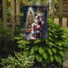 Bichon Frise and Santa Claus Garden Flag Mailbox Flag Decorative Yard Flag Banner Outside Patio Artwork Yard Flower Beds, Garden Size, Multicolor