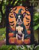 Boston Terrier Witchy Halloween Garden Flag Mailbox Flag Decorative Yard Flag Banner Outside Patio Artwork Yard Flower Beds, Garden Size, Multicolor