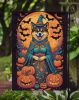 Akita Witchy Halloween Garden Flag Mailbox Flag Decorative Yard Flag Banner Outside Patio Artwork Yard Flower Beds, Garden Size, Multicolor
