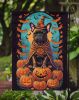 French Bulldog Witchy Halloween Garden Flag Mailbox Flag Decorative Yard Flag Banner Outside Patio Artwork Yard Flower Beds, Garden Size, Multicolor