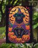 Black Pug Witchy Halloween Garden Flag Mailbox Flag Decorative Yard Flag Banner Outside Patio Artwork Yard Flower Beds, Garden Size, Multicolor