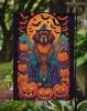 Tibetan Mastiff Witchy Halloween Garden Flag Mailbox Flag Decorative Yard Flag Banner Outside Patio Artwork Yard Flower Beds, Garden Size, Multicolor