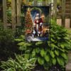 Bernese Mountain Dog and Santa Claus Garden Flag Mailbox Flag Decorative Yard Flag Banner Outside Patio Artwork Yard Flower Beds, Garden Size